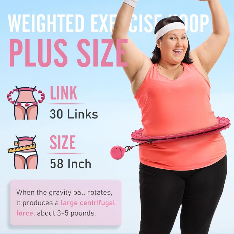 JKSHMYT Weighted Hula Circle Hoops for Adults Weight Loss, Infinity Fit Hoop Plus Size, 30 Detachable Links, Exercise Hoop for Women and Beginners - Image 2